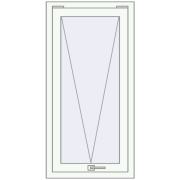 Tilt-and-Turn 600x1200 mm KORSA BRILLANT RAL 9016 Traffic white two-sided