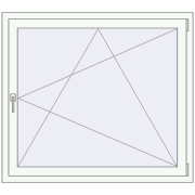 Tilt-and-Turn 1225x1090 mm KORSA ENERGY-SAVING (SYNEGO MD) RAL 9016 Traffic white two-sided