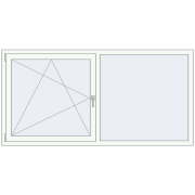 Tilt-and-Turn 2000x1000 mm KORSA ENERGY-SAVING (SYNEGO MD) RAL 9016 Traffic white two-sided