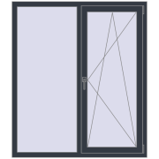 KORSA ENERGY-SAVING (SYNEGO MD) 1300x1500 mm ANTHRACITE_GREY_STRUKTURAL two-sided