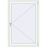 Tilt-and-Turn 1000x1500 mm KORSA Altest Pony 375 RAL 9016 Traffic white two-sided