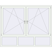 Tilt-and-Turn 1980x1600 mm KORSA BRILLANT RAL 9016 Traffic white two-sided