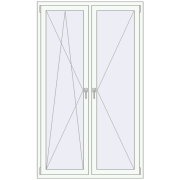 Tilt-and-Turn 1200x2000 mm KORSA Altest Pony 375 RAL 9016 Traffic white two-sided