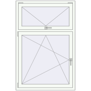 Tilt-and-Turn 1000x1500 mm KORSA STANDARD (Euro 70) RAL 9016 Traffic white two-sided