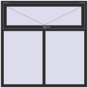 Tilt-and-Turn 1500x1500 mm KORSA BRILLANT ANTHRACITE_GREY_GLATT two-sided