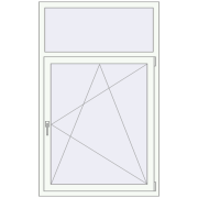 Tilt-and-Turn 1020x1650 mm KORSA STANDARD (Euro 70) RAL 9016 Traffic white two-sided