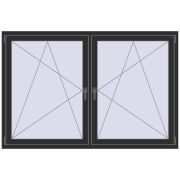 KORSA STANDARD (Euro 70) 1800x1200 mm ANTHRACITE_GREY_GLATT two-sided