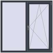 KORSA ENERGY-SAVING (SYNEGO MD) 1360x1380 mm ANTHRACITE_GREY_STRUKTURAL two-sided