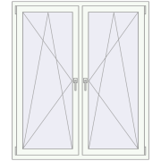 Tilt-and-Turn 1300x1500 mm KORSA STANDARD (Euro 70) RAL 9016 Traffic white two-sided