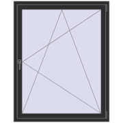 Tilt-and-Turn 1220x1450 mm KORSA ENERGY-SAVING (SYNEGO MD) ANTHRACITE_GREY_GLATT two-sided