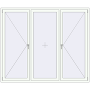 Tilt-and-Turn 2140x1800 mm KORSA Altest Pony 375 RAL 9016 Traffic white two-sided