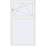 Tilt-and-Turn 1005x1845 mm KORSA STANDARD (Euro 70) RAL 9016 Traffic white two-sided