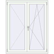 Tilt-and-Turn 1150x1450 mm KORSA ENERGY-SAVING (SYNEGO MD) RAL 9016 Traffic white two-sided