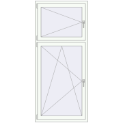 Tilt-and-Turn 890x2030 mm KORSA ENERGY-SAVING (SYNEGO MD) RAL 9016 Traffic white two-sided