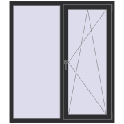 KORSA STANDARD (Euro 70) 1300x1500 mm ANTHRACITE_GREY_GLATT two-sided