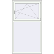 Tilt-and-Turn 1000x1800 mm KORSA ENERGY-SAVING (SYNEGO MD) RAL 9016 Traffic white two-sided