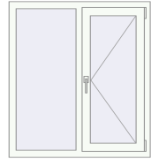 Tilt-and-Turn 1000x1100 mm KORSA STANDARD (Euro 70) RAL 9016 Traffic white two-sided