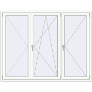 Tilt-and-Turn 1920x1500 mm KORSA ENERGY-SAVING (SYNEGO MD) RAL 9016 Traffic white two-sided