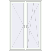 Tilt-and-Turn 1300x2000 mm KORSA ENERGY-SAVING (SYNEGO MD) RAL 9016 Traffic white two-sided