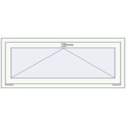 Tilt-and-Turn 1260x510 mm KORSA BASE (Euro-Design 60) RAL 9016 Traffic white two-sided