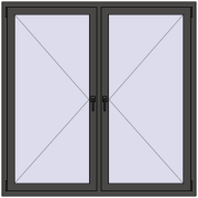 Tilt-and-Turn 1550x1550 mm KORSA BRILLANT BASALT_GREY two-sided