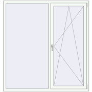 Tilt-and-Turn 1640x1730 mm KORSA ENERGY-SAVING (SYNEGO MD) RAL 9016 Traffic white two-sided