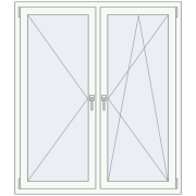 Tilt-and-Turn 1300x1500 mm KORSA STANDARD (Euro 70) RAL 9016 Traffic white two-sided