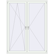 Tilt-and-Turn 1600x2100 mm KORSA ENERGY-SAVING (SYNEGO MD) RAL 9016 Traffic white two-sided