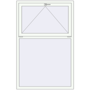 Tilt-and-Turn 1100x1700 mm KORSA BASE (Euro-Design 60) RAL 9016 Traffic white two-sided