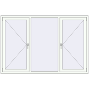 Tilt-and-Turn 2020x1340 mm KORSA BASE (Euro-Design 60) RAL 9016 Traffic white two-sided