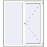 Tilt-and-Turn 1300x1500 mm KORSA STANDARD (Euro 70) RAL 9016 Traffic white two-sided