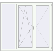 Tilt-and-Turn 1680x1560 mm KORSA ENERGY-SAVING (SYNEGO MD) RAL 9016 Traffic white two-sided