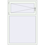 Tilt-and-Turn 1000x1500 mm KORSA BASE (Euro-Design 60) RAL 9016 Traffic white two-sided