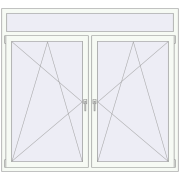 Tilt-and-Turn 1800x1660 mm KORSA BRILLANT RAL 9016 Traffic white two-sided