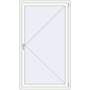 Tilt-and-Turn 1028x1841 mm KORSA ENERGY-SAVING (SYNEGO MD) RAL 9016 Traffic white two-sided