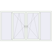 Tilt-and-Turn 2450x1430 mm KORSA STANDARD (Euro 70) RAL 9016 Traffic white two-sided