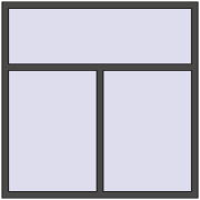 Tilt-and-Turn 1500x1500 mm KORSA BRILLANT BASALT_GREY two-sided