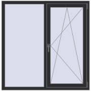 KORSA ENERGY-SAVING (SYNEGO MD) 1360x1380 mm ANTHRACITE_GREY_GLATT two-sided