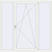 Tilt-and-Turn 1820x1800 mm KORSA BRILLANT RAL 9016 Traffic white two-sided